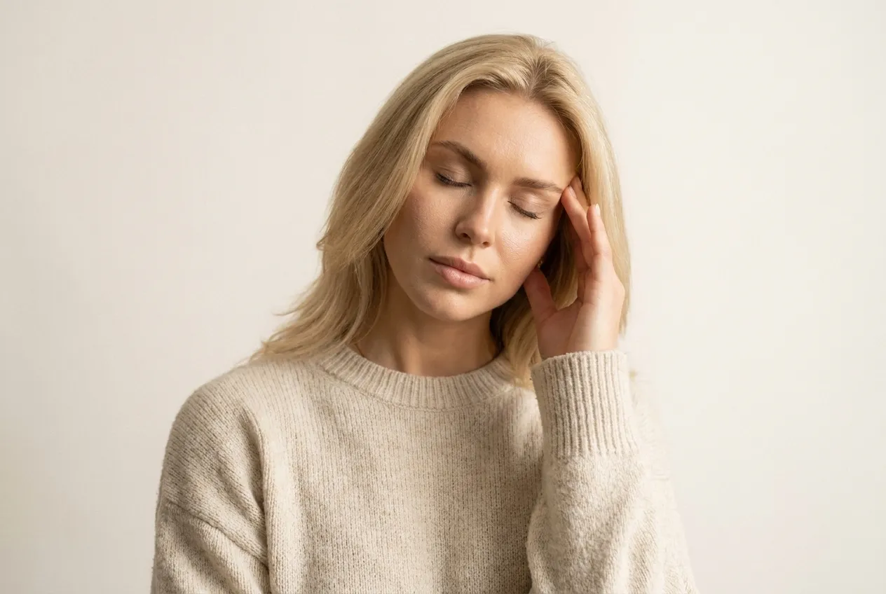 Person med plager relatert til anstrengelsesutløst hodepine