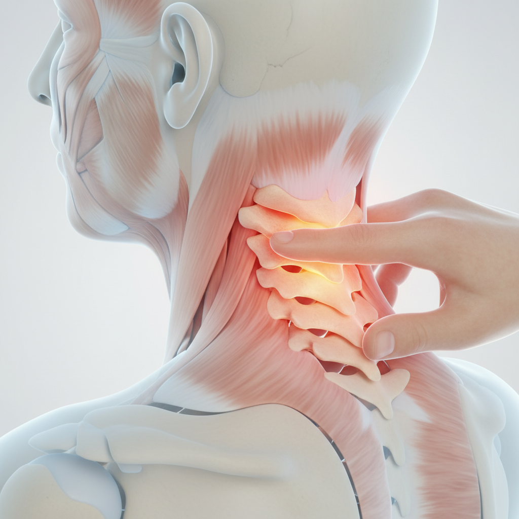 Illustrasjon relatert til spondylose i nakken