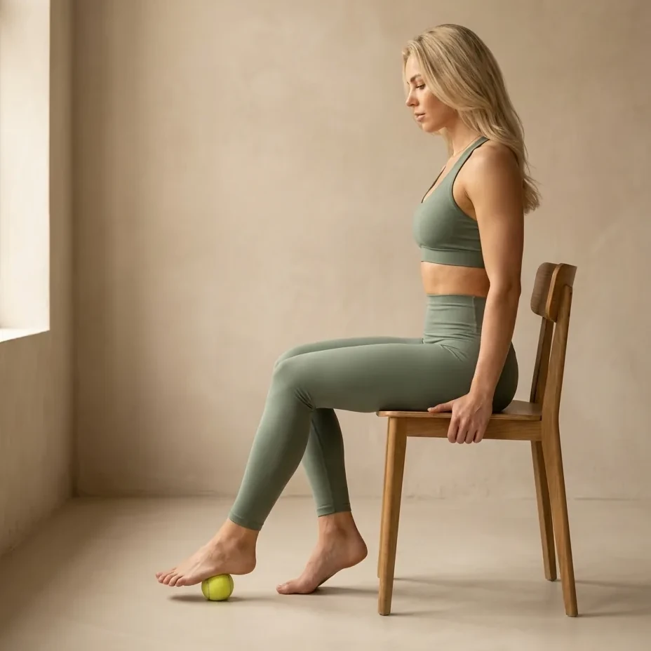 Plantar fascia rulle og strekk — øvelse for ankel og fot