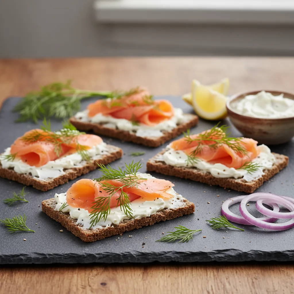 Rugsprø med Røkelaks og Dill