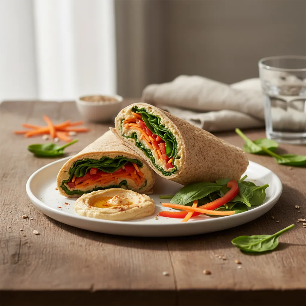 Fullkornswrap med Hummus og Grønnsaker