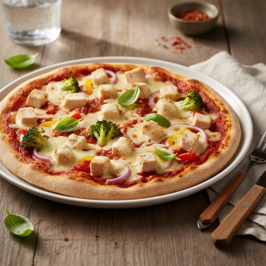 Fullkornspizza med Kylling og Grønnsaker