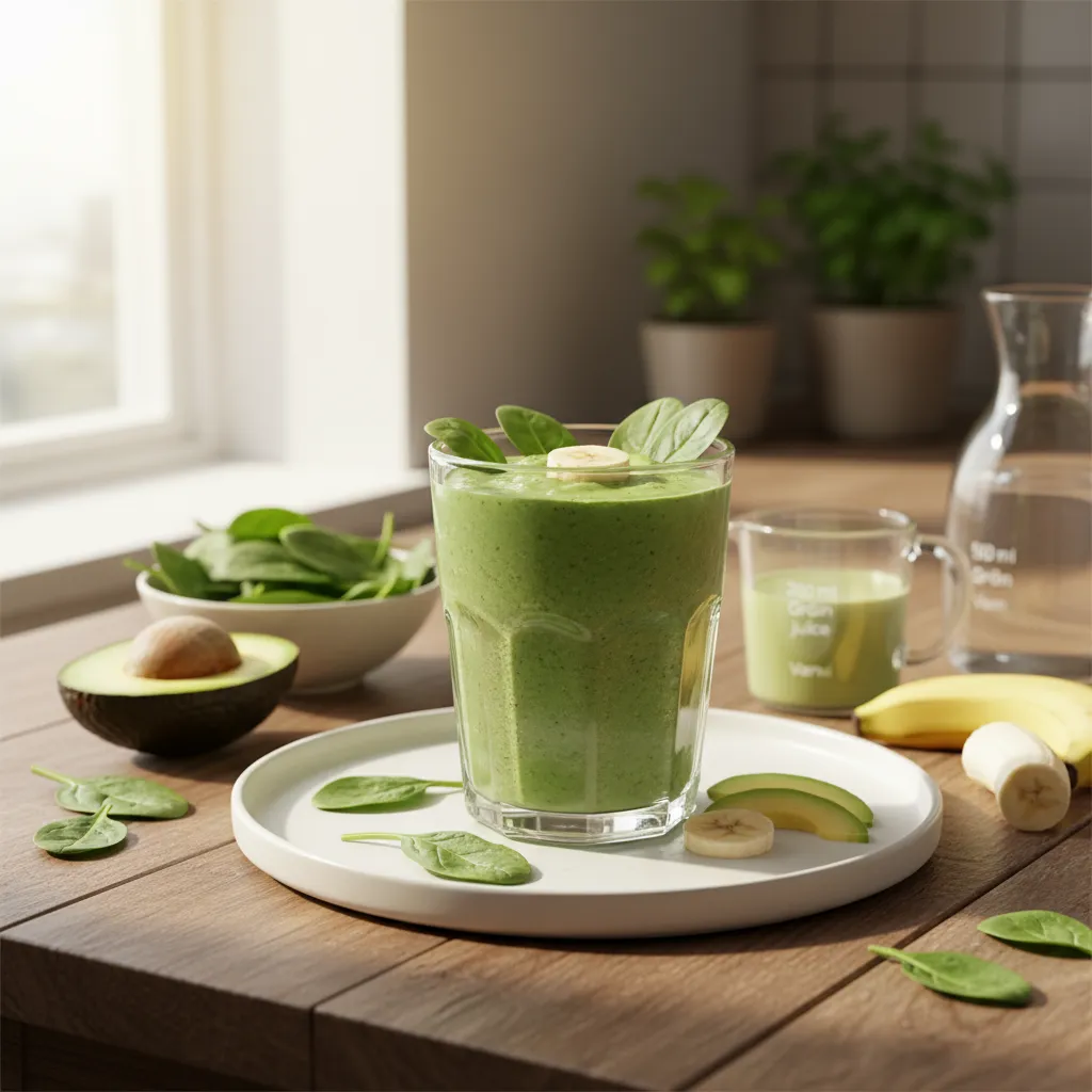 Grønn Detoxsmoothie med Spinat og Avokado