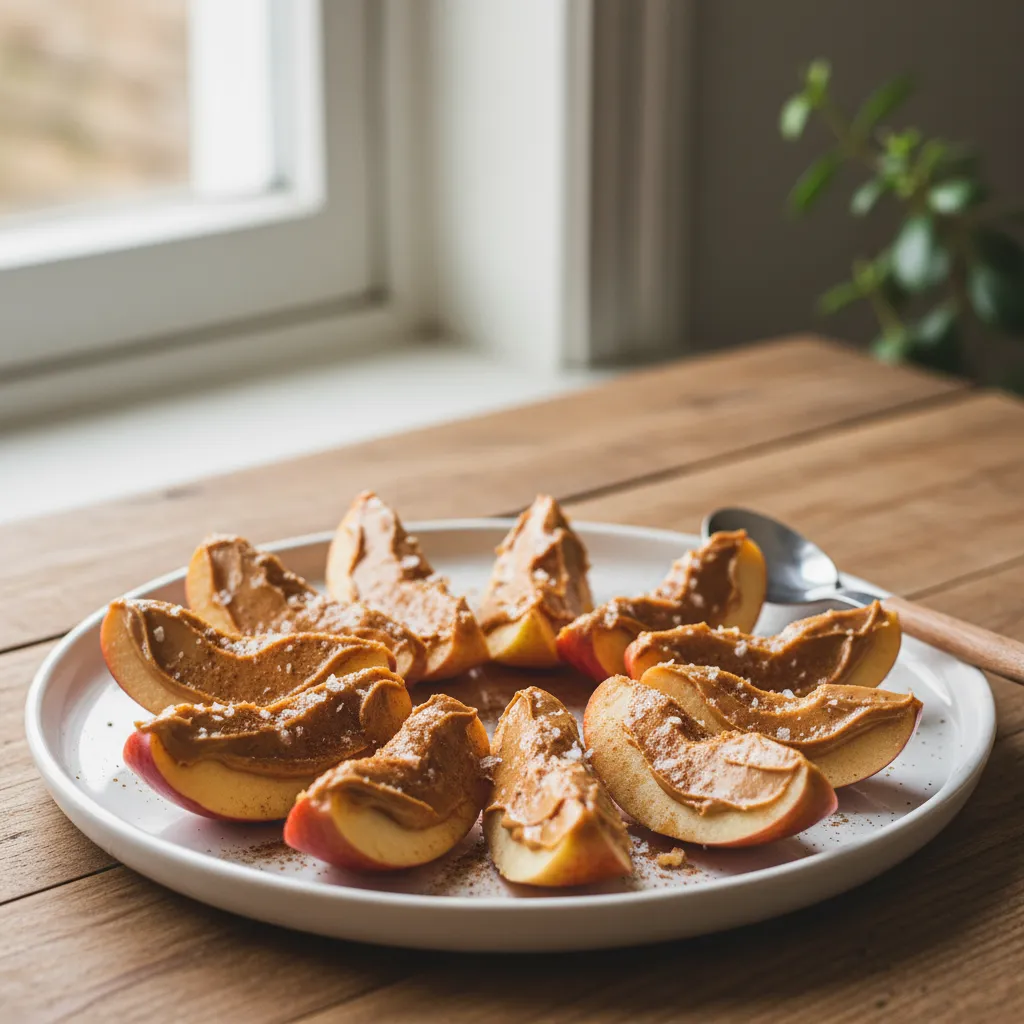 Sprø Eplebåter med Peanøttsmør og Kanel