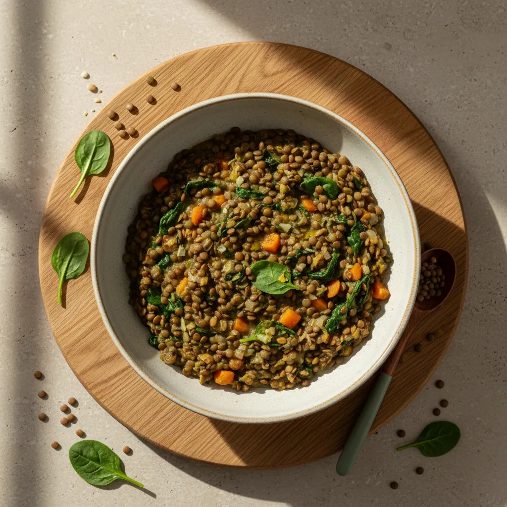 Betennelsesdempende linsegryte med spinat