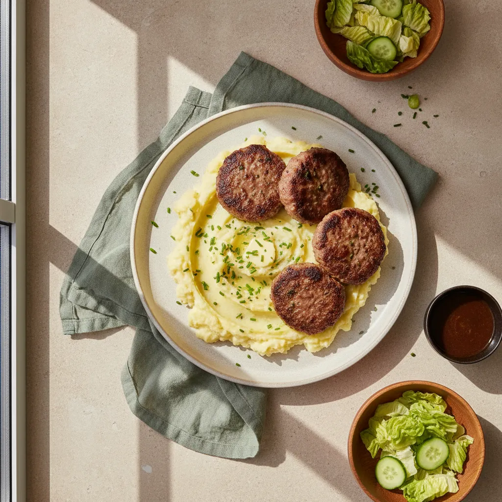 Enkel Hamburger-middag på Norsk