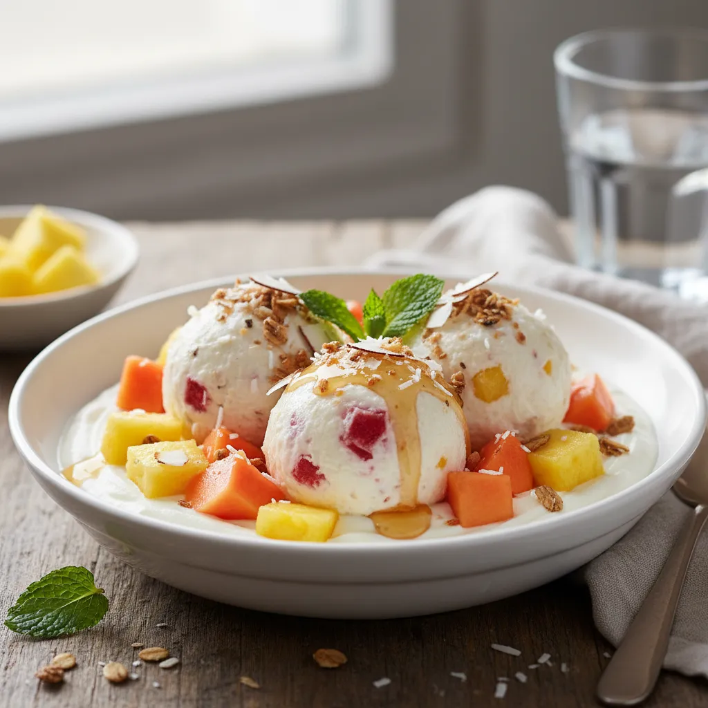Ananas-Papaya Yoghurtbolle