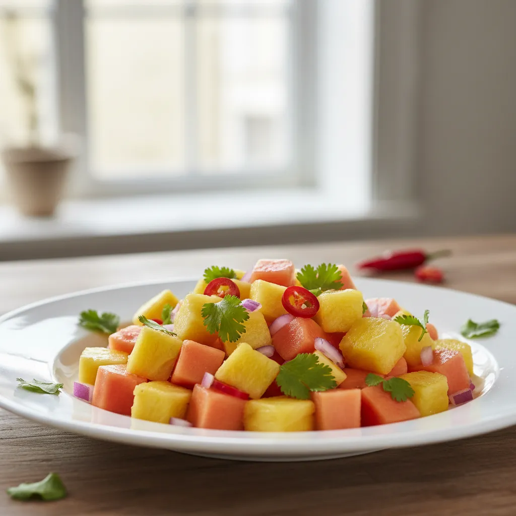Ananas-Papaya Salsa (rå)