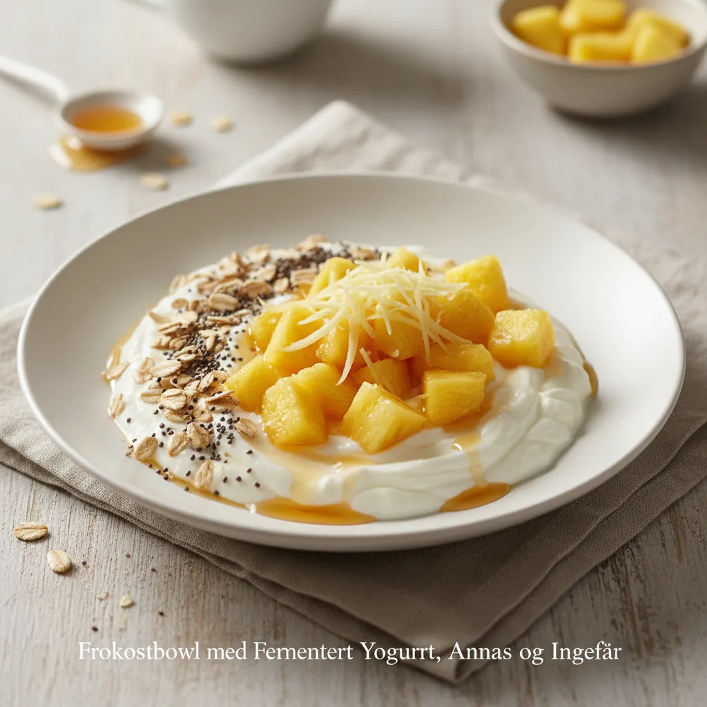 Frokostbowl med Fermentert Yoghurt, Ananas og Ingefær