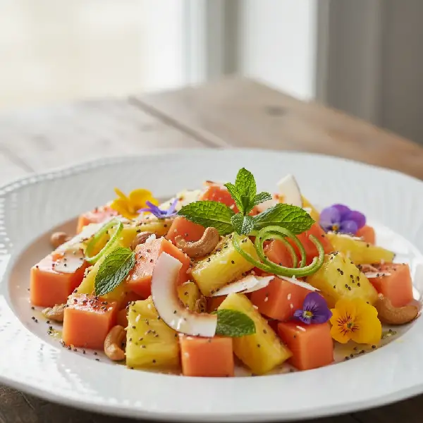 Energigivende Papaya- og Ananassalat, sunt og sunt