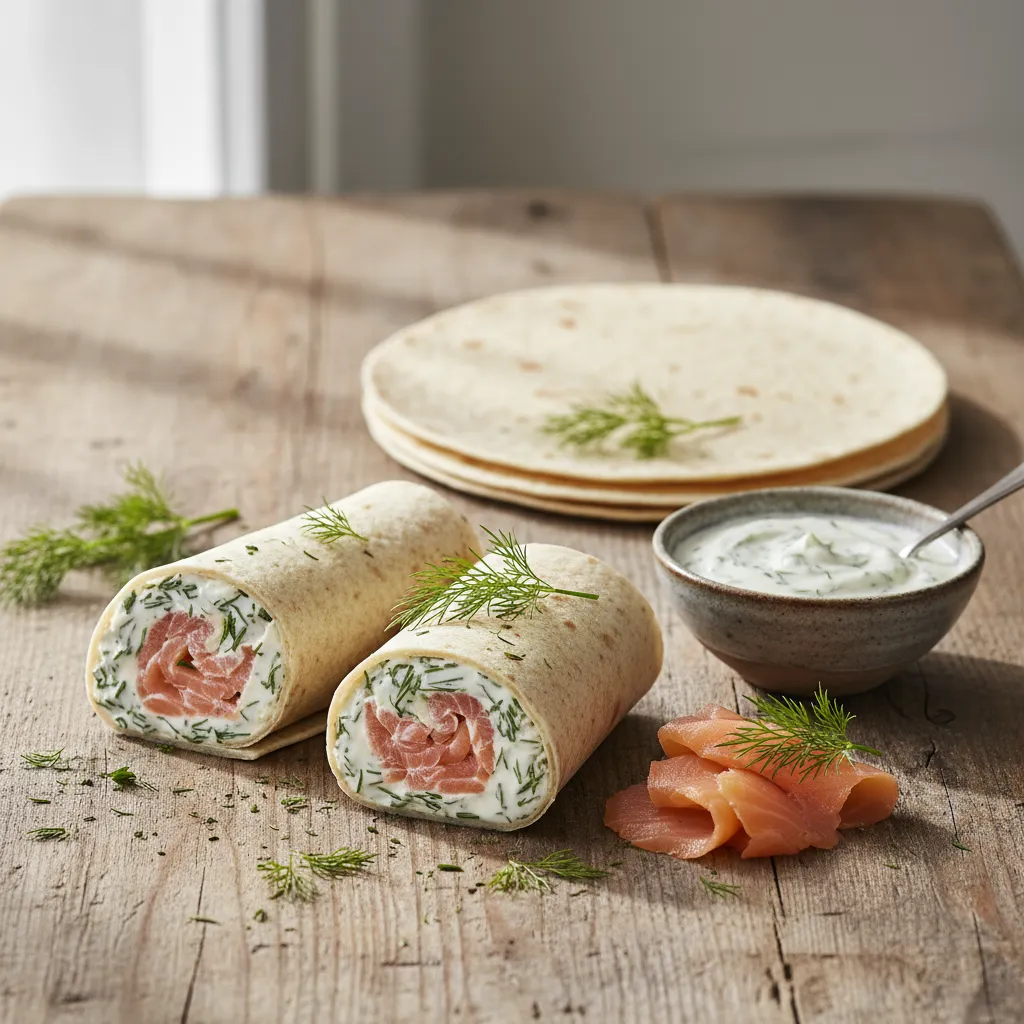 Rask Laksewrap med Dill og Rømme