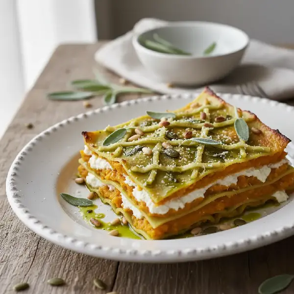Frisk Gresskarlasagne med Ricotta, sunt og sunt