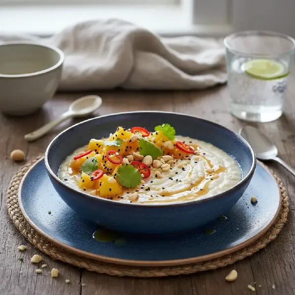 Frokostgrøt med Ananas-Kimchi, sunt og sunt