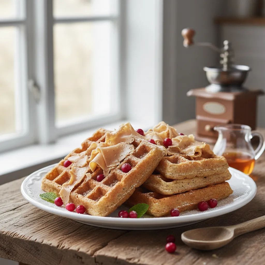 Fullkornsvafler med Brunost