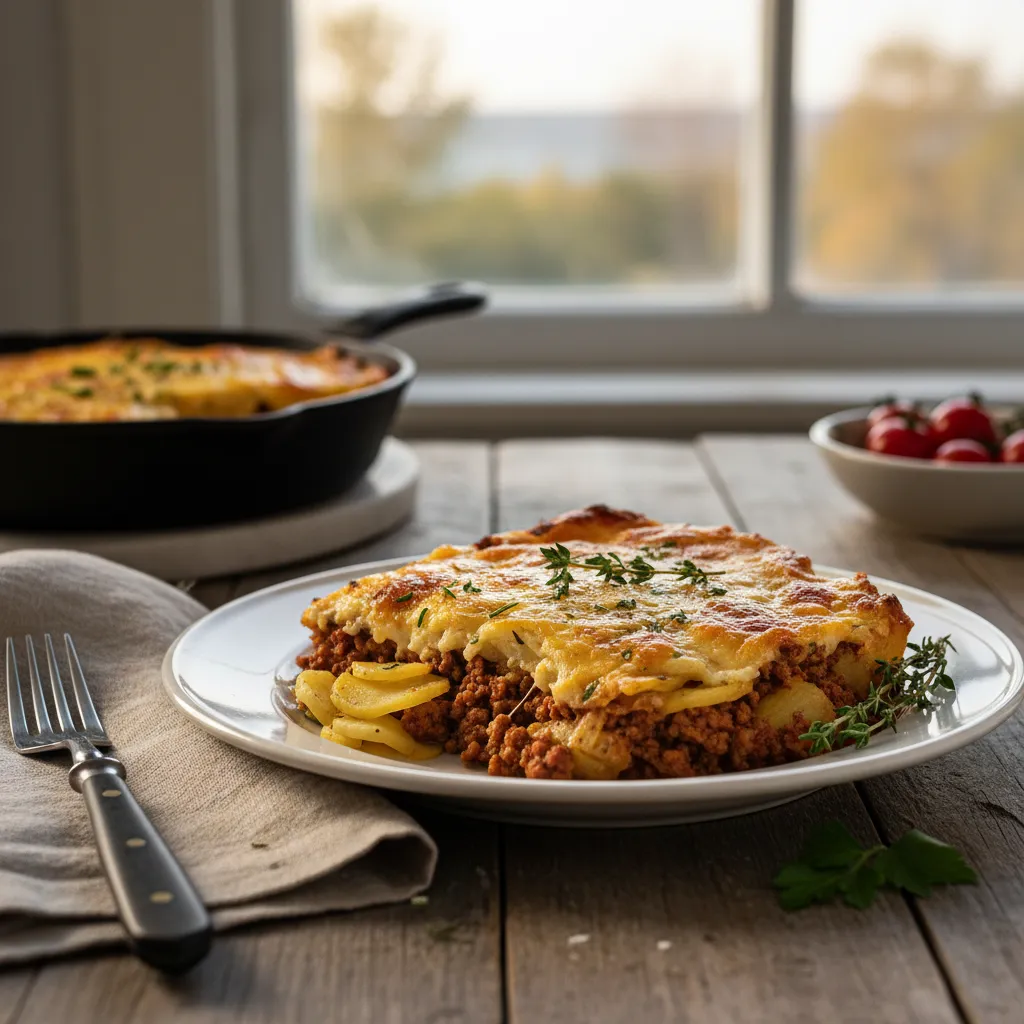 Gratinert Kjøttdeig- og Potetform