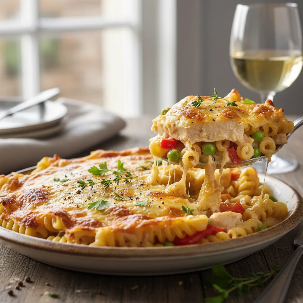 Gratinert Kyllingpastagrateng
