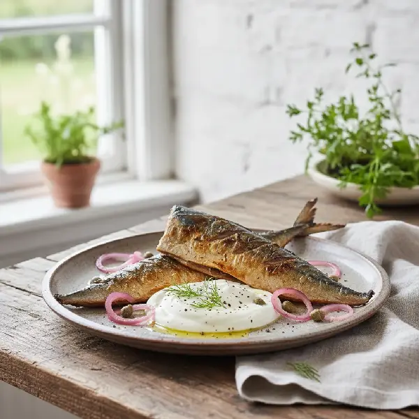 Grillet Makrell med Rømme, sunt og sunt