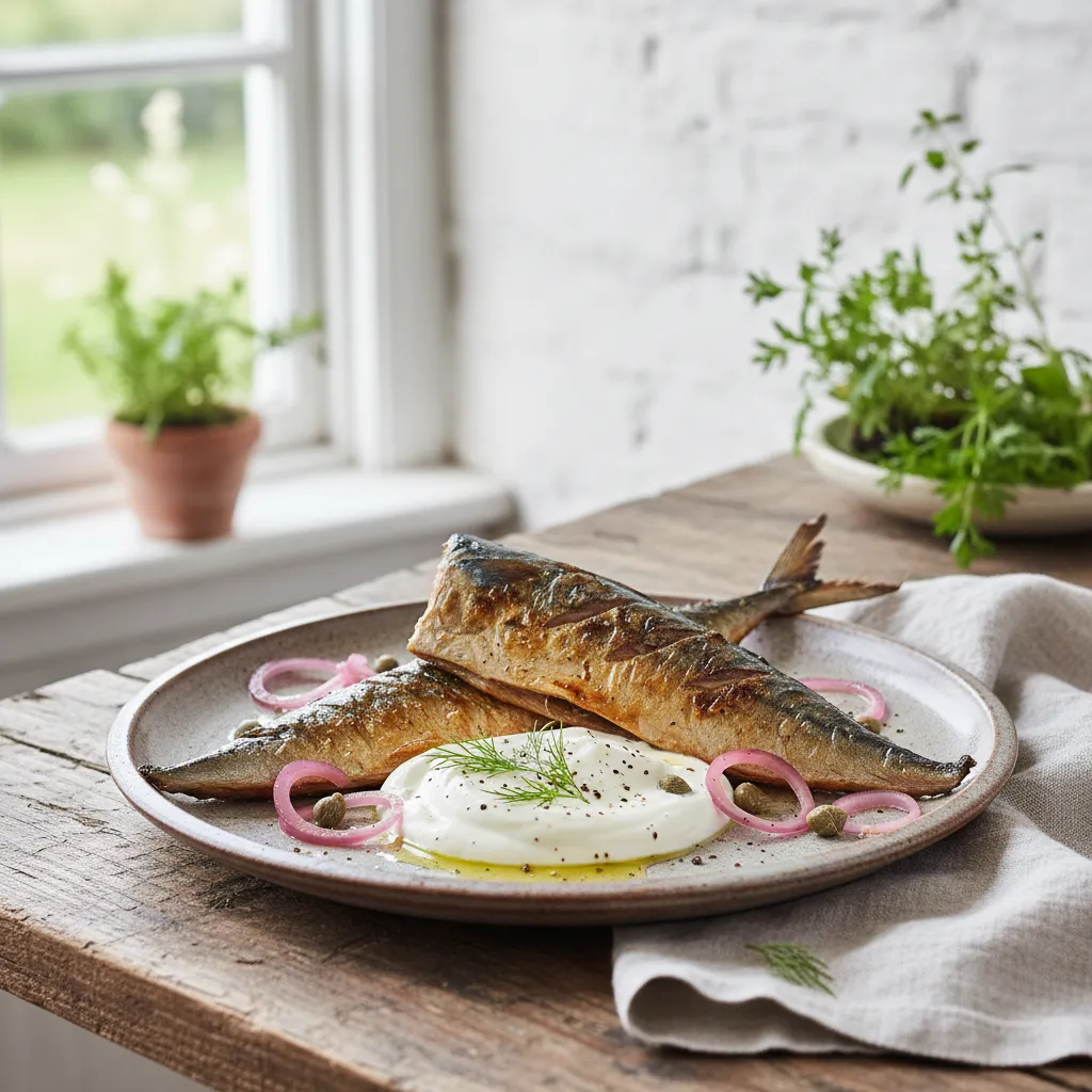 Grillet Makrell med Rømme