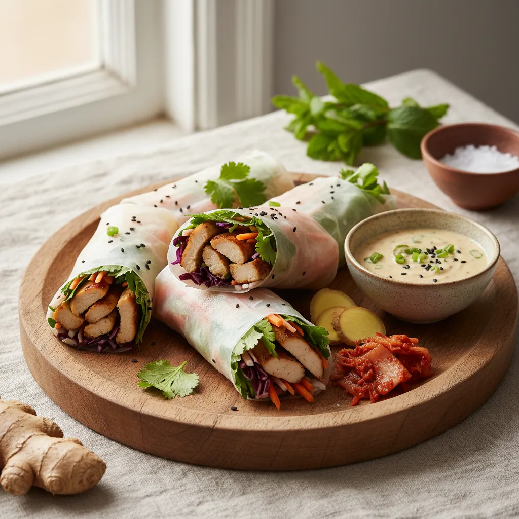 Ingefær-Kimchi Kylling wraps