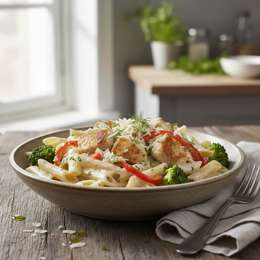 Kremet Kylling- og Brokkolipasta