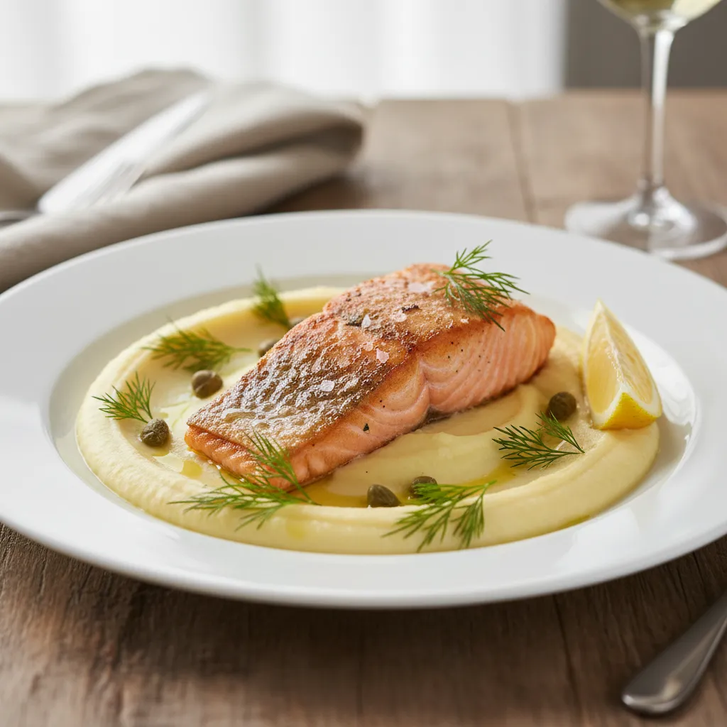 Laks, purre og dill