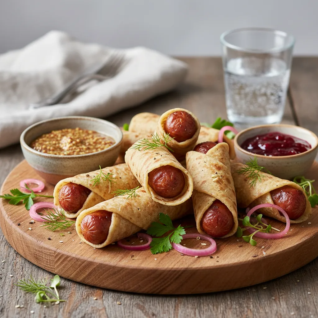 Pølse- og potetlomperuller