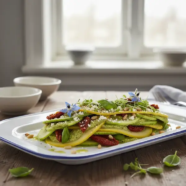 Rå Squashlasagne med Pesto, sunt og sunt