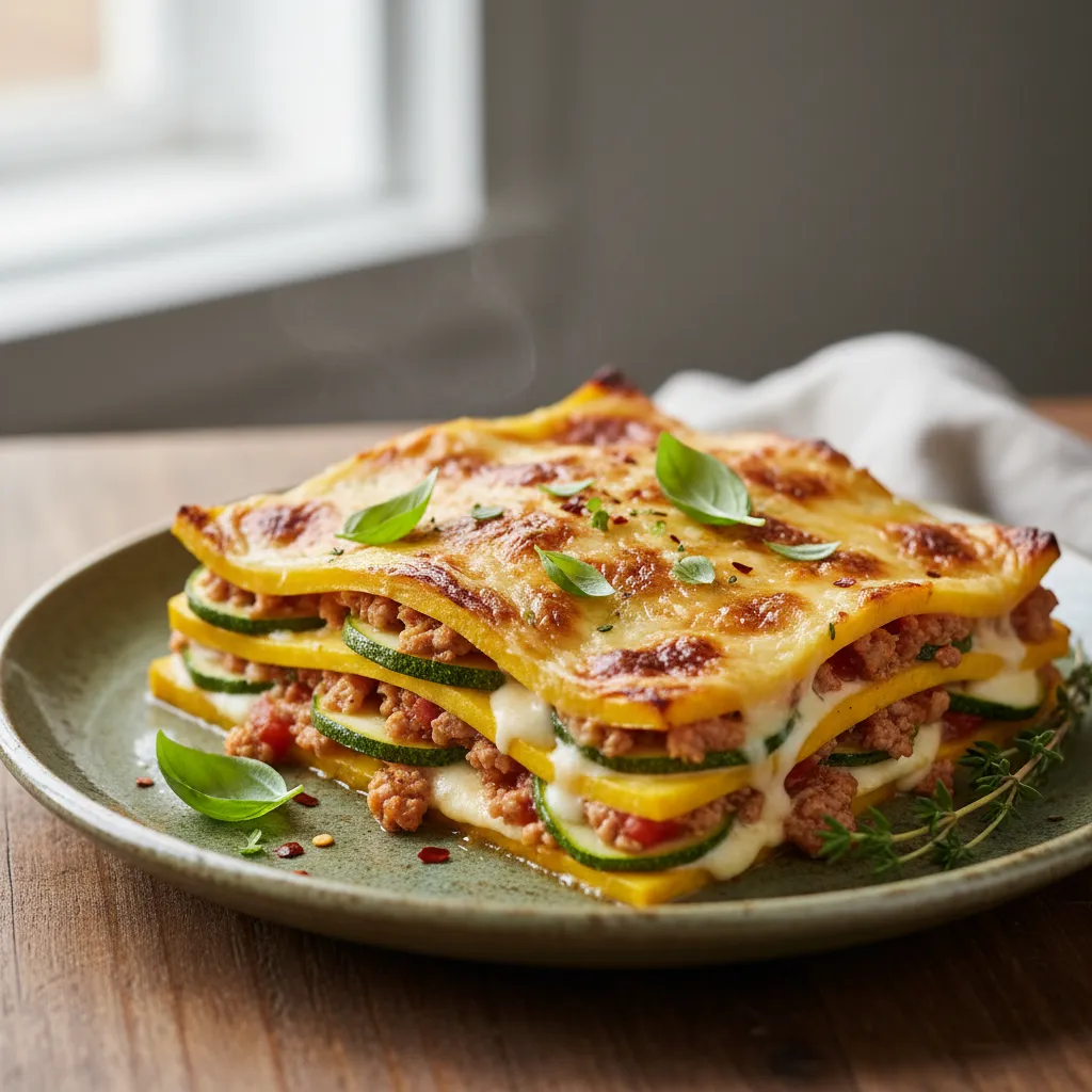 Sunn Squashlasagne med Kalkun